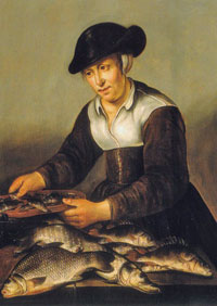 schilderij vissersvrouw